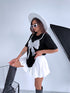 T-krekls "PEARL AND LACE" - melns